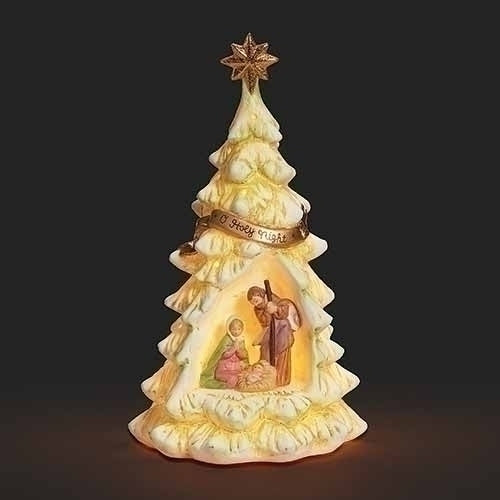 8" Tall Tree with Holy Family - Lighted - Fontanini Gift Collection - RETIRED SALE