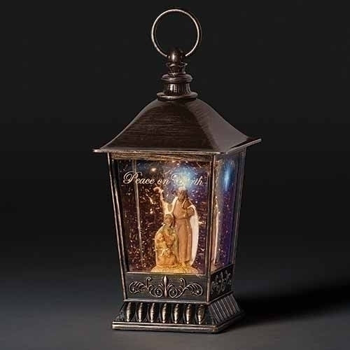 HOLY FAMILY Lit & Motorized SWIRL LANTERN - Fontanini Gift Collection - RETIRED SALE