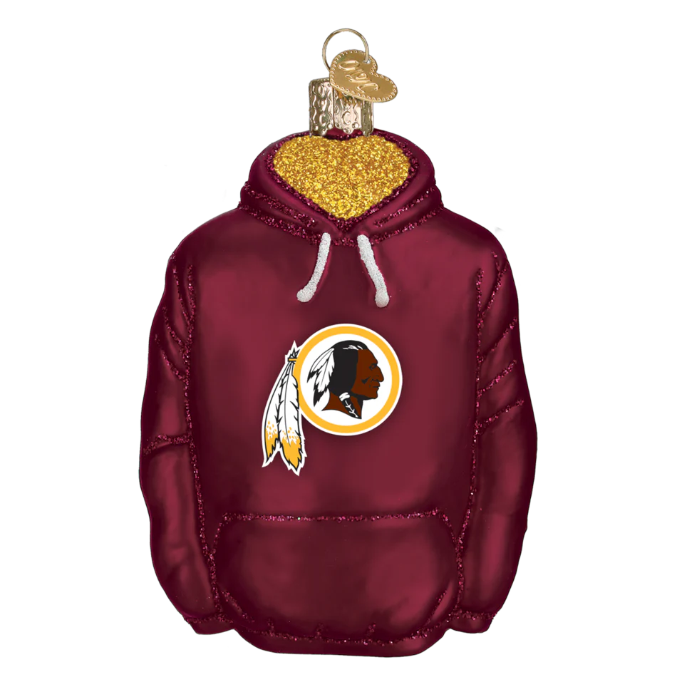 WASHINGTON REDSKINS Old World Christmas Hoodie Licensed Ornament - SPECIAL PURCHASE