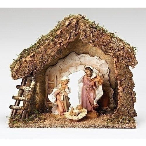 3 Piece Figure Set with Grotto Italian Stable - Fontanini® 7.5" Collection- RETIRED SALE